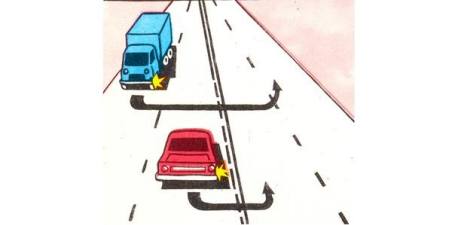 Which vehicle driver correctly performs a U-turn?