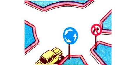 In which direction is traffic prohibited?