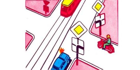 Vehicles will drive through the intersection in the following order: