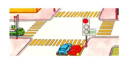 The first to drive through the intersection: