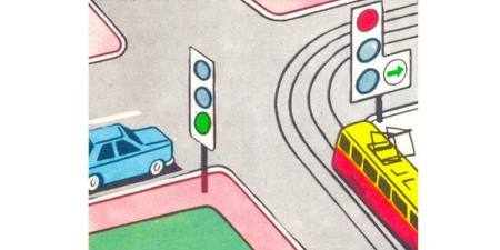 The car will drive through the intersection: