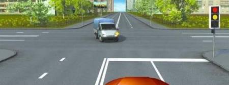 The driver in case of green signal