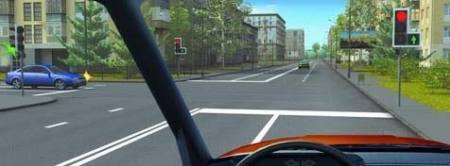 When driving through the intersection straight