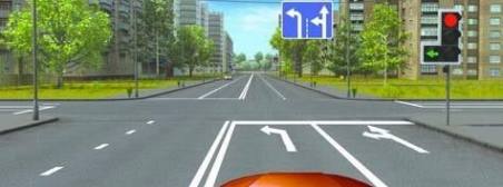In which direction can the driver continue driving in this situation?