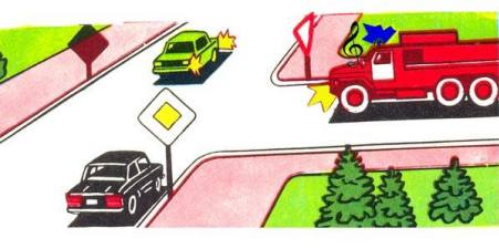 The black car will drive through the intersection: