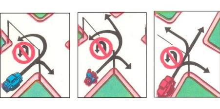 Which picture shows the permitted directions of travel?