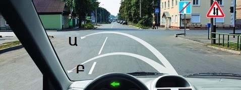 По какой траектории разрешается выполнить разворот?