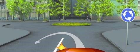 A U-turn along the indicated path is